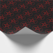 Red Devil Pentagram Geschenkpapier (Ecke)