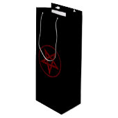 Red Devil Pentagram Geschenktüte Für Weinflaschen (Vorderseite Schrägansicht)