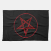 Red Devil Pentagram Geschirrtuch (Horizontal)