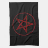 Red Devil Pentagram Geschirrtuch (Vertikal)