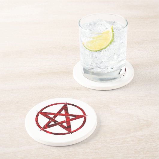 Red Devil Pentagram Getränkeuntersetzer (Seite)