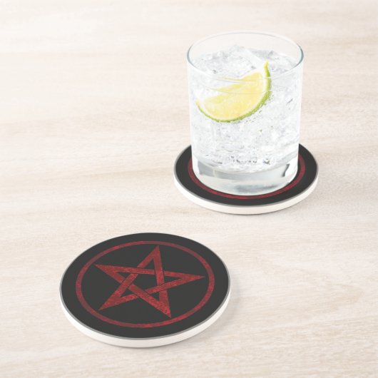 Red Devil Pentagram Getränkeuntersetzer (Seite)