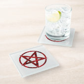 Red Devil Pentagram Glasuntersetzer (Schrägansicht)