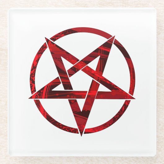 Red Devil Pentagram Glasuntersetzer (Vorderseite)