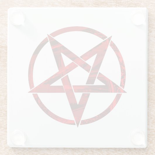 Red Devil Pentagram Glasuntersetzer (Rückseite)