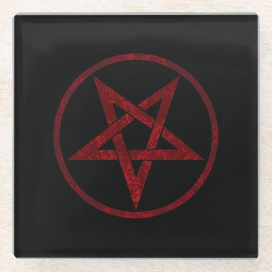 Red Devil Pentagram Glasuntersetzer (Vorderseite)
