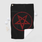 Red Devil Pentagram Golfhandtuch (Insitu)