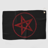 Red Devil Pentagram Golfhandtuch (Horizontal)