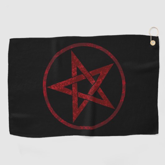 Red Devil Pentagram Golfhandtuch (Horizontal)
