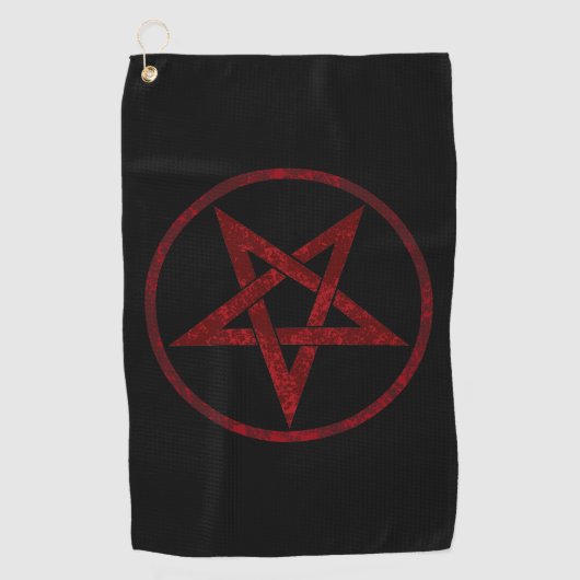 Red Devil Pentagram Golfhandtuch (Vorderseite)