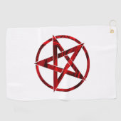 Red Devil Pentagram Golfhandtuch (Horizontal)