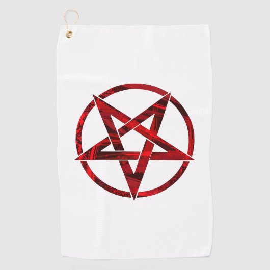 Red Devil Pentagram Golfhandtuch (Vorderseite)