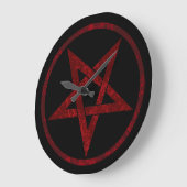 Red Devil Pentagram Große Wanduhr (Winkel)