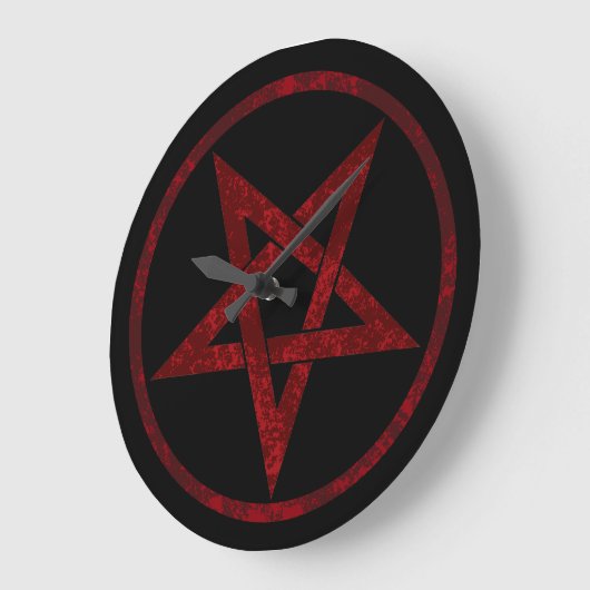Red Devil Pentagram Große Wanduhr (Winkel)