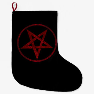 Red Devil Pentagram Großer Weihnachtsstrumpf
