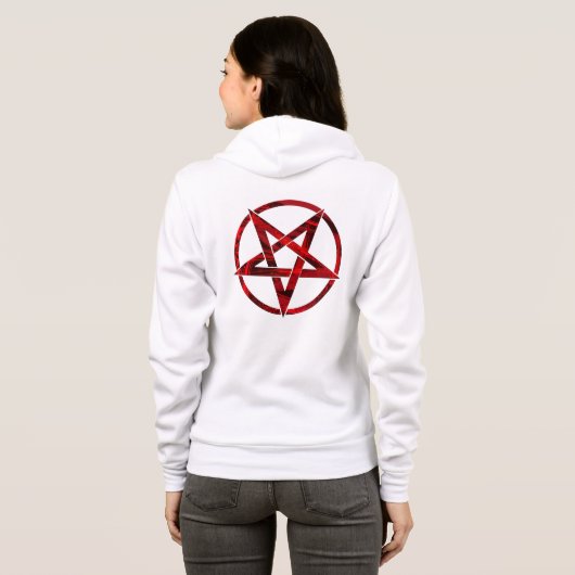 Red Devil Pentagram Hoodie (Schwarz voll)