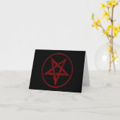 Red Devil Pentagram Karte (Gelbe Blume)