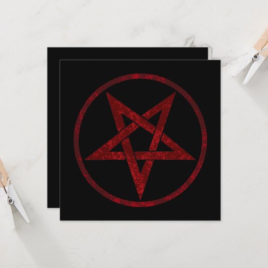 Red Devil Pentagram Karte (Vorderseite/Rückseite Beispiel)