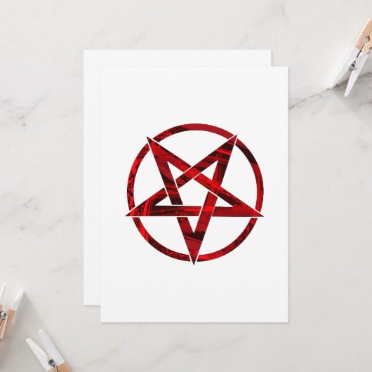 Red Devil Pentagram Karte (Vorderseite/Rückseite Beispiel)