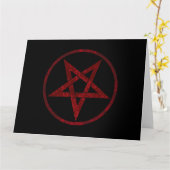 Red Devil Pentagram Karte (Gelbe Blume)