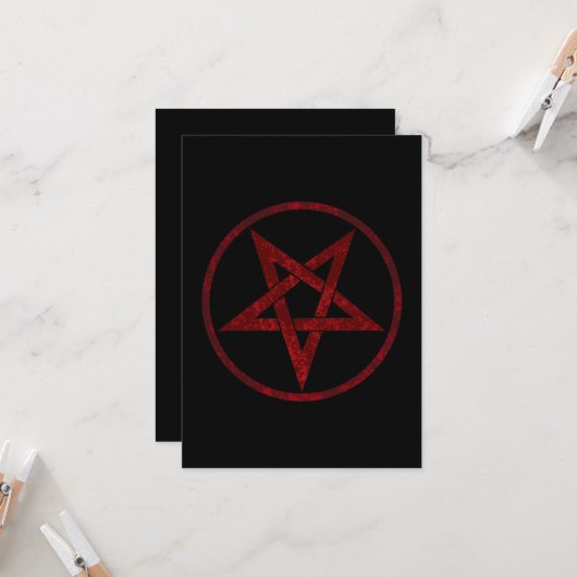 Red Devil Pentagram Karte (Vorderseite/Rückseite Beispiel)