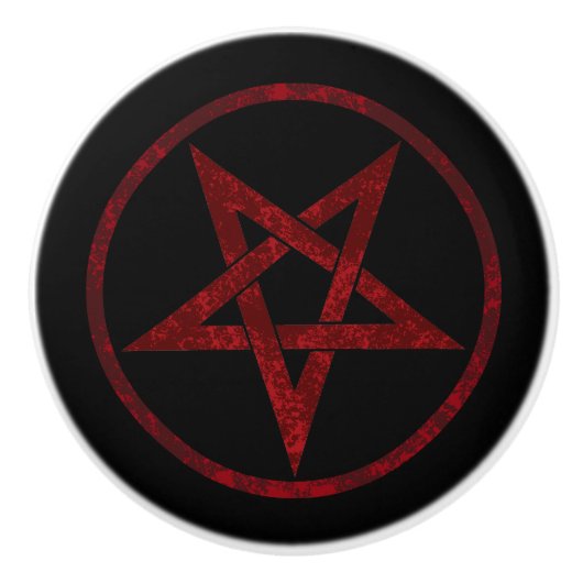Red Devil Pentagram Keramikknauf (Vorderseite)
