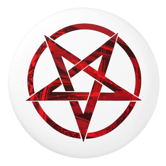 Red Devil Pentagram Keramikknauf (Vorderseite)