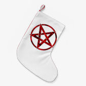Red Devil Pentagram Kleiner Weihnachtsstrumpf (Vorderansicht (hängend))