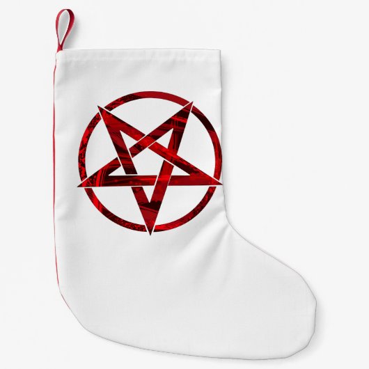 Red Devil Pentagram Kleiner Weihnachtsstrumpf (Vorderseite)