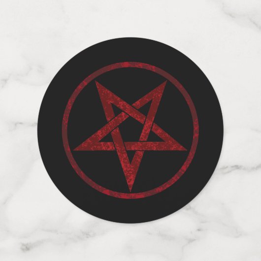 Red Devil Pentagram Konfetti (Mittel Vorderseite)