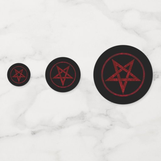 Red Devil Pentagram Konfetti (Vorderseiten)