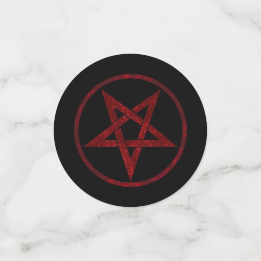Red Devil Pentagram Konfetti (Klein Vorderseite)