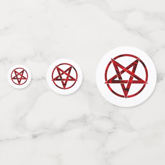 Red Devil Pentagram Konfetti (Rückseiten)