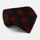 Red Devil Pentagram Krawatte (Gerollt)