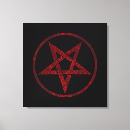 Red Devil Pentagram Leinwanddruck (Vorderseite)