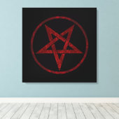 Red Devil Pentagram Leinwanddruck (Insitu (Holzboden))