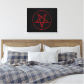 Red Devil Pentagram Leinwanddruck (Insitu (Schlafzimmer))