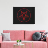 Red Devil Pentagram Leinwanddruck (Insitu (Wohnzimmer))
