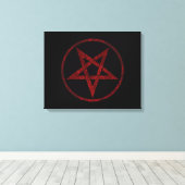 Red Devil Pentagram Leinwanddruck (Insitu (Holzboden))