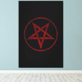 Red Devil Pentagram Leinwanddruck (Insitu (Holzboden))