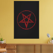 Red Devil Pentagram Leinwanddruck (Insitu (Wohnzimmer))