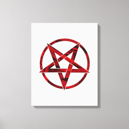 Red Devil Pentagram Leinwanddruck (Vorderseite)