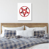 Red Devil Pentagram Leinwanddruck (Insitu (Schlafzimmer))