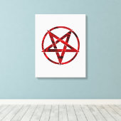 Red Devil Pentagram Leinwanddruck (Insitu (Holzboden))