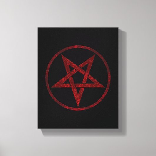 Red Devil Pentagram Leinwanddruck (Vorderseite)
