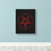 Red Devil Pentagram Leinwanddruck (Insitu (Holzboden))