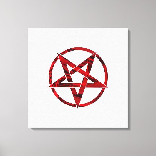 Red Devil Pentagram Leinwanddruck (Vorderseite)