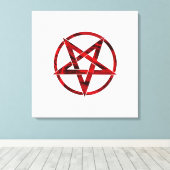 Red Devil Pentagram Leinwanddruck (Insitu (Holzboden))