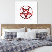 Red Devil Pentagram Leinwanddruck (Insitu (Schlafzimmer))