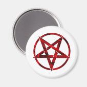 Red Devil Pentagram Magnet (Vorderseite/Rückseite)